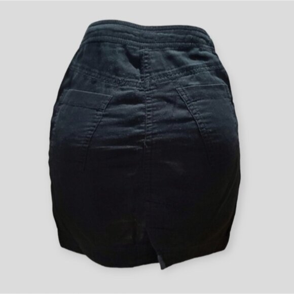 100% Linen Cotton button Down Cinched Skirt - Picture 6 of 10